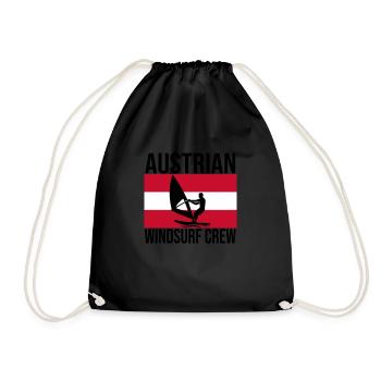 Austrian Windsurf Crew Shirt - Turnbeutel - Schwarz - Vorne