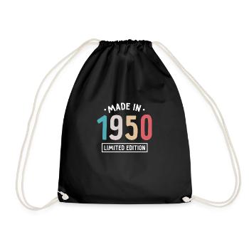 Made in 1950 - Limited Edition - Year of birth - Drawstring Bag - black - Front