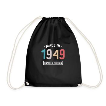 Made in 1949 - Limited Edition - Year of birth - Drawstring Bag - black - Front