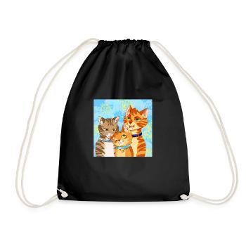 Firestar Fire Star Jake Nutmeg Cat Family Cat - Drawstring Bag - black - Front