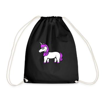 Licorne fille assez sympathique dessin animé cheval - Sac de sport léger - noir - Devant