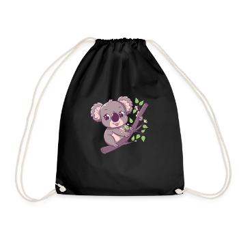 Koala heureux ours koala - Sac de sport léger - noir - Devant