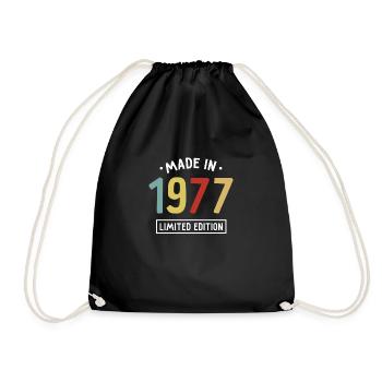 Fabriqué en 1977 - Edition limitée - Année de naissance - Sac de sport léger - noir - Devant