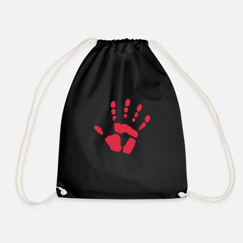 Hand Handabdruck - Turnbeutel - Schwarz