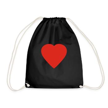 Rotes Herz Liebe - Turnbeutel - Schwarz - Vorne
