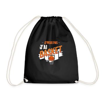 "J'peux pas j'ai basket" t-shirt humour basketball - Sac de sport léger - noir - Devant
