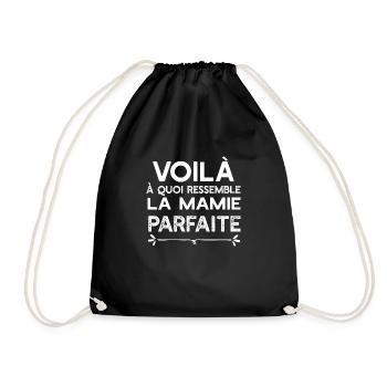 "mamie parfaite" t-shirt humour grand-mère - Sac de sport léger - noir - Devant