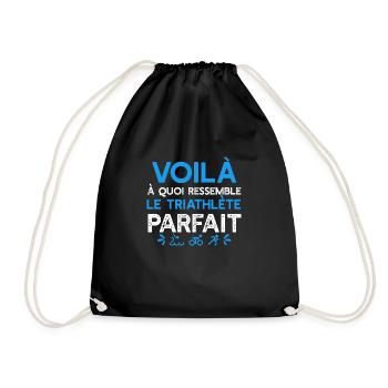 triathlète parfait t-shirt cool - Sac de sport léger - noir - Devant