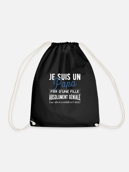Papa fier fille cadeau - Sac de sport léger - noir