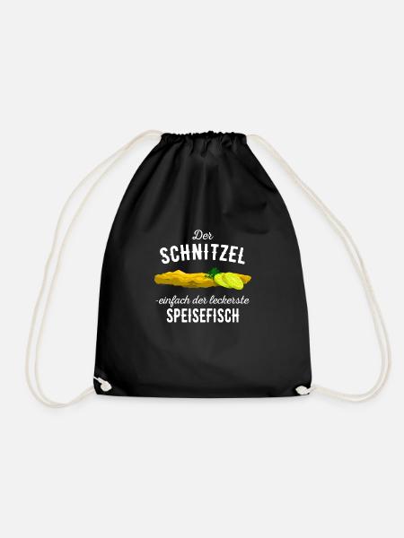 Der Schnitzel - weißer Text Edition - Turnbeutel - Schwarz