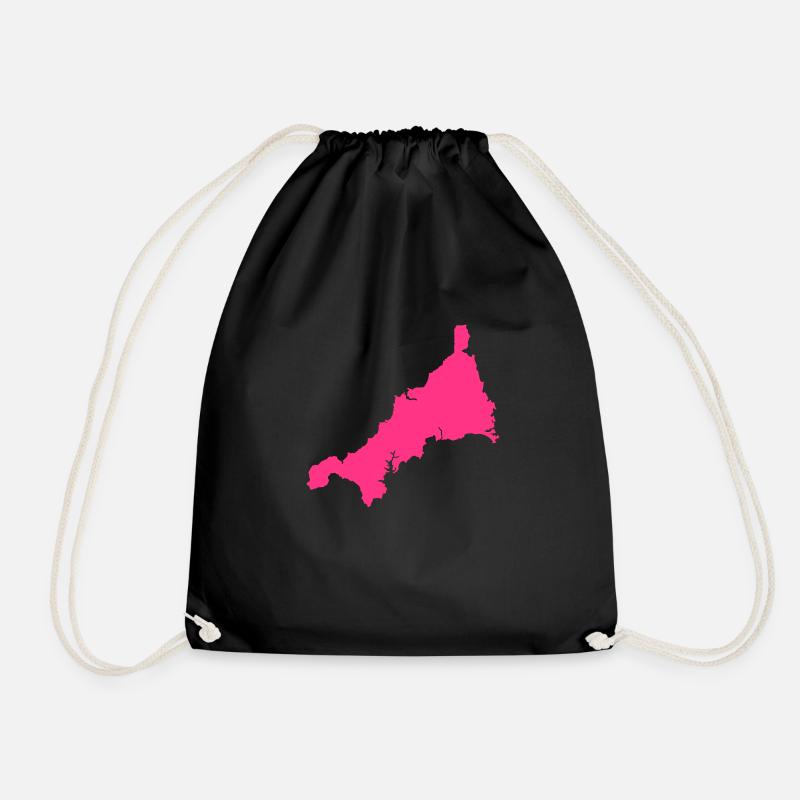 Cornwall UK County - Drawstring Bag - black