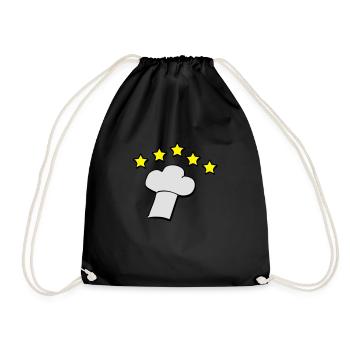 kochhaube_3_farbig_new_style2_mit_schatt - Turnbeutel - Schwarz - Vorne