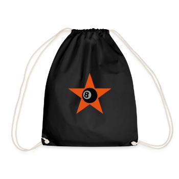 8 ball star - Drawstring Bag - black - Front