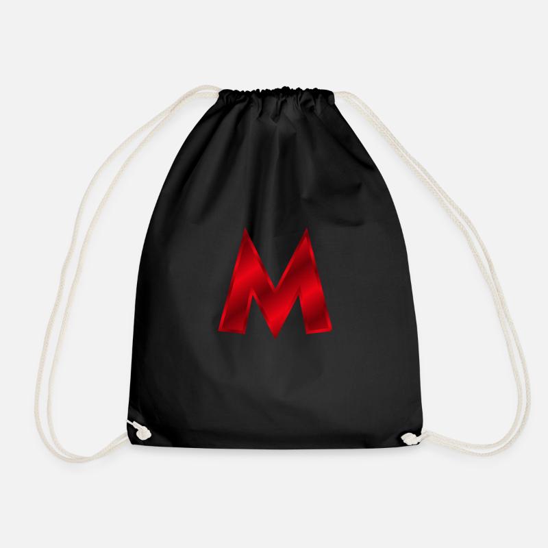 Red m - Drawstring Bag - black
