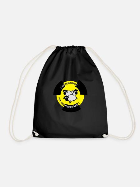 Sheep! No Neutron! - Drawstring Bag - black