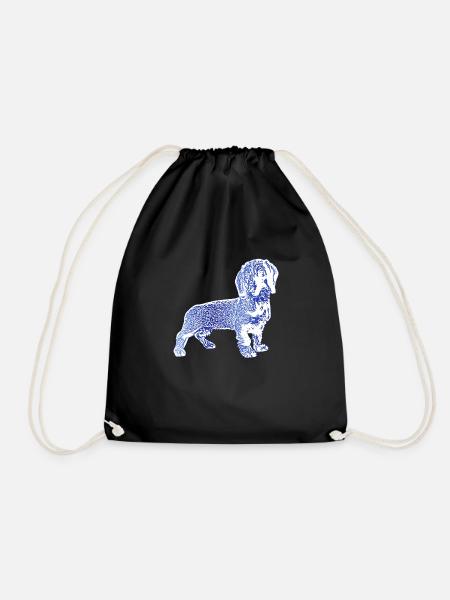 gift dog art - Drawstring Bag - black