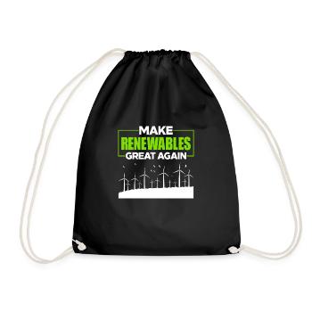 Make Renewables Great Again - Drawstring Bag - black - Front