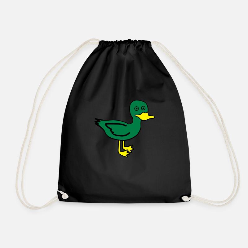 Cartoon Ente - Turnbeutel - Schwarz