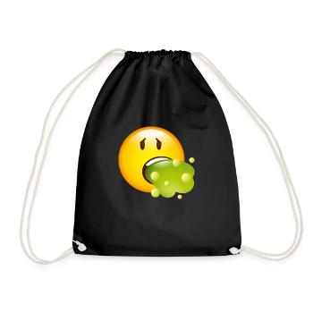 Smiley Glossy Barf - Drawstring Bag - black - Front