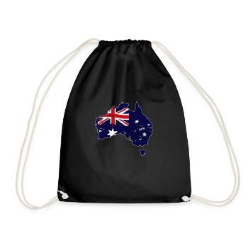 Australia Map Flag - Australien - Turnbeutel - Schwarz - Vorne