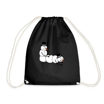 snowman sex fuck pollen doggy style from behind - Drawstring Bag - black - Front