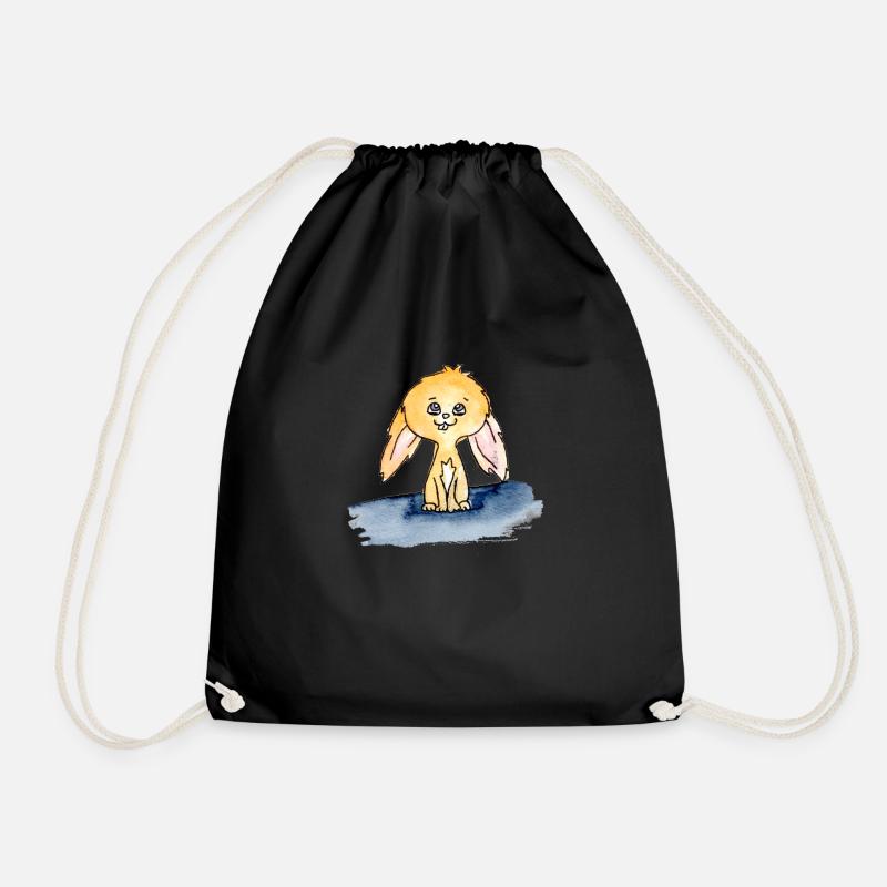 Lapin mignon, aquarelle - Sac de sport léger - noir