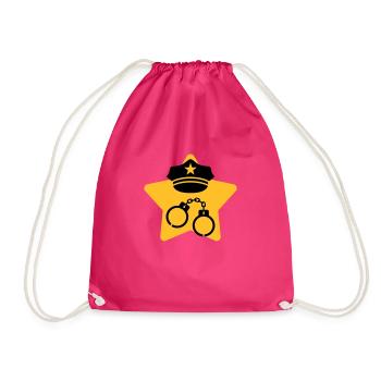 Police Officer Policeman Cop Policier Polizei - Drawstring Bag - fuchsia - Front