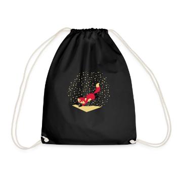 Fox in the snow - Drawstring Bag - black - Front