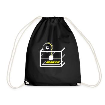 3D printer design for makers - Drawstring Bag - black - Front