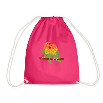 Couple of lovebirds - Drawstring Bag - fuchsia - Front