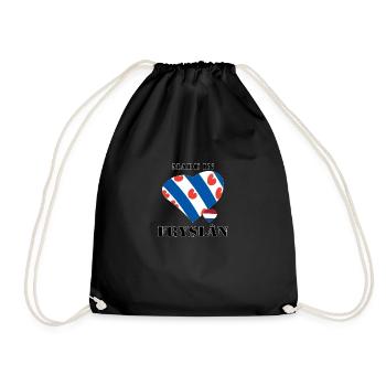 made in fryslan - Drawstring Bag - black - Front