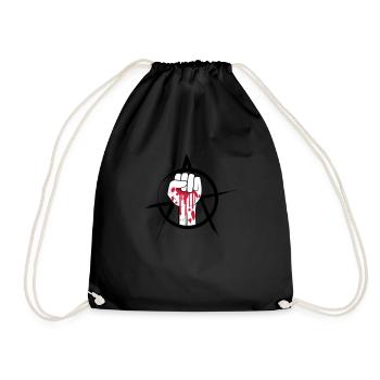 Bloody fist logo - Drawstring Bag - black - Front