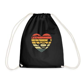 Stethoscope heart vintage retro - Drawstring Bag - black - Front