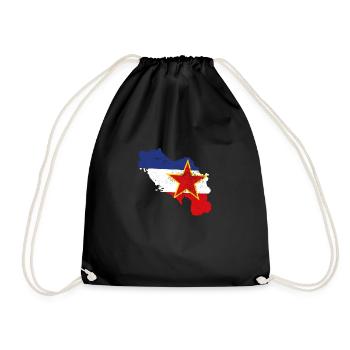 Balkan Yugoslavia nostalgia gift idea - Drawstring Bag - black - Front