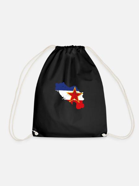Balkan Yugoslavia Nostalgie Geschenkidee - Turnbeutel - Schwarz