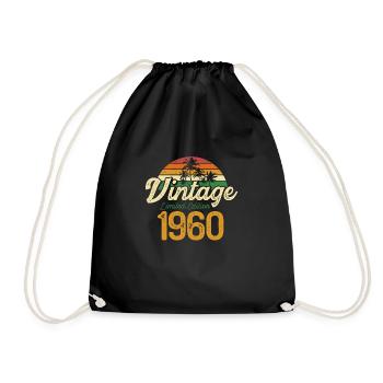 Cadeau d'anniversaire vintage des années 1960 - Sac de sport léger - noir - Devant