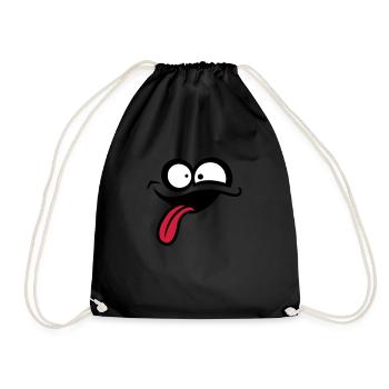 Crazy comic face - Drawstring Bag - black - Front