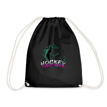 hockey girl field hockey turns hockey player ladies - Drawstring Bag - black - Front