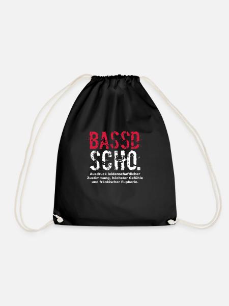 Bassd Scho mit Definition Franken - Turnbeutel - Schwarz