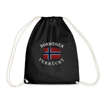 Norwegen verrückt Urlaub - Turnbeutel - Schwarz - Vorne