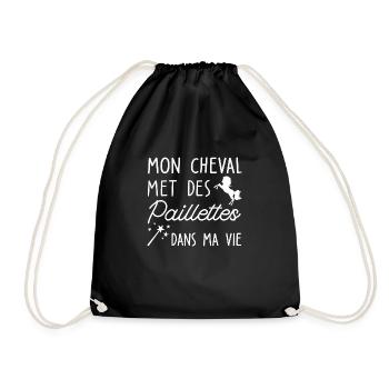 mon cheval met des paillettes dans ma vie - Sac de sport léger - noir - Devant