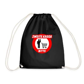 ZEITE KASSA BITTE - Turnbeutel - Schwarz - Vorne