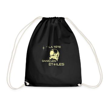 la tete dans les etoiles clair fond sombre - Sac de sport léger - noir - Devant