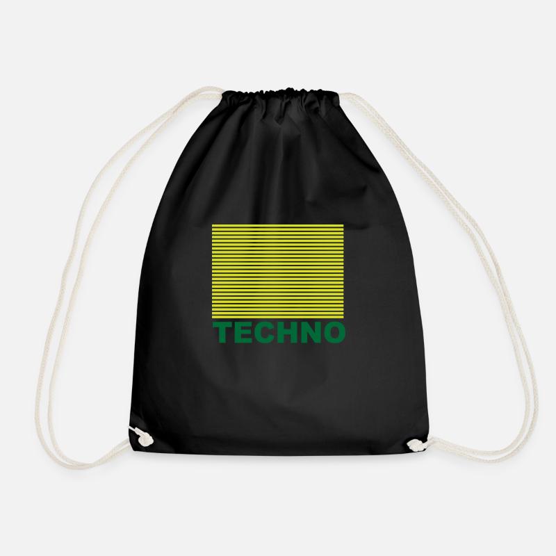 techno - Turnbeutel - Schwarz