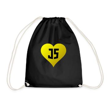 JavaScript-Herz - Turnbeutel - Schwarz - Vorne