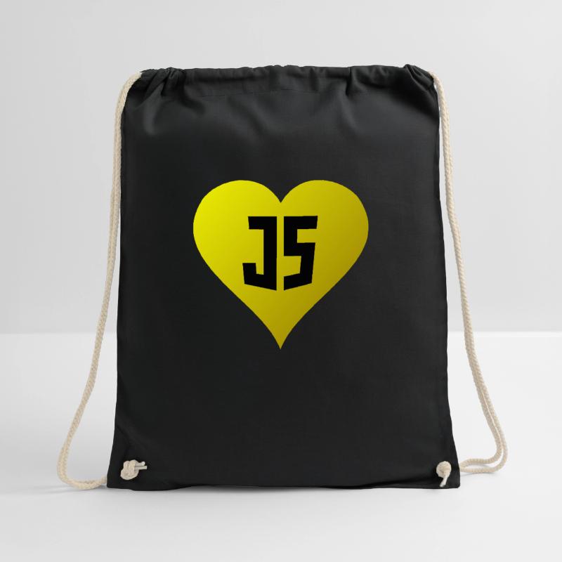 JavaScript Heart Drawstring Bag