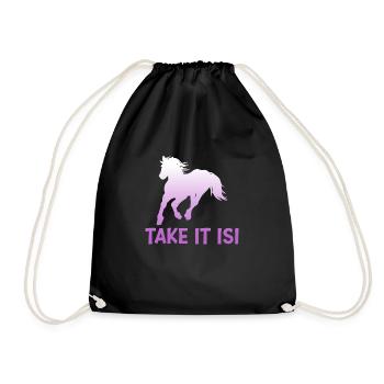 Take it Isi Islandpferd Schimmel Isländer - Turnbeutel - Schwarz - Vorne
