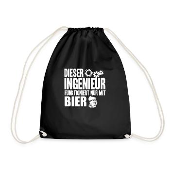 Lustiger Ingenieur Spruch - Engineer Geschenk - Turnbeutel - Schwarz - Vorne