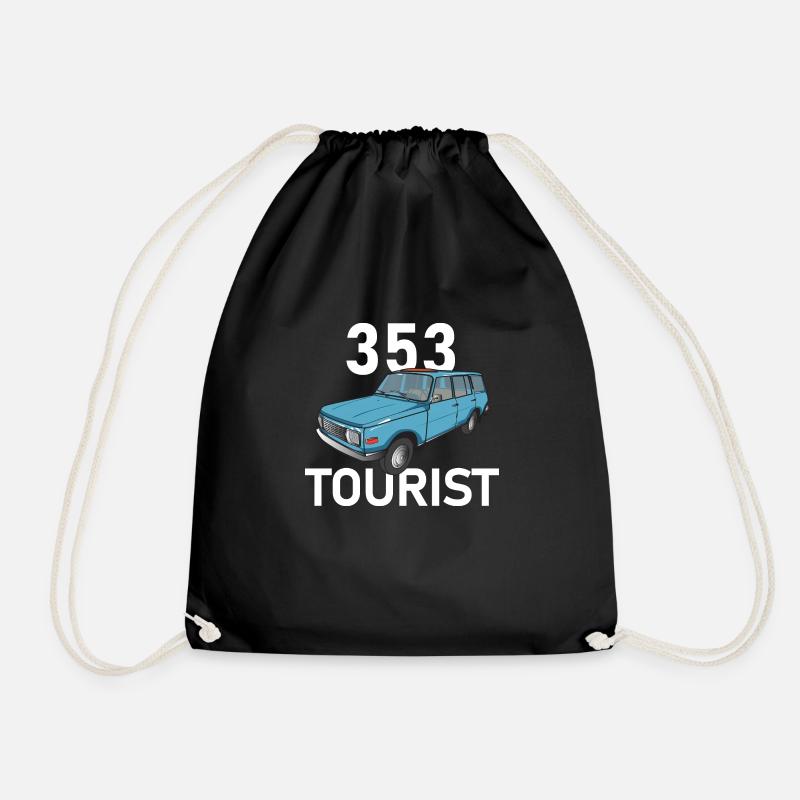 353 tourist - Drawstring Bag - black