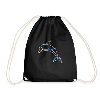 dolphin - Drawstring Bag - black - Front